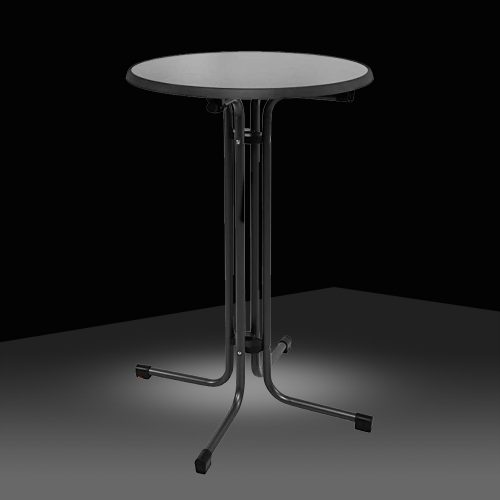 STEHTISCH Schwarz 4-Fuß mit Klappgestell Ø80 H110 cm